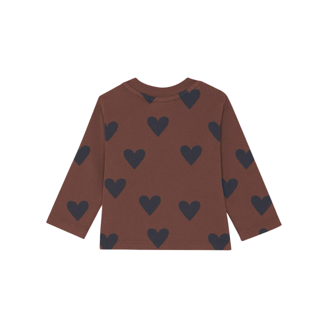 The Campamento Hearts Baby Shirt Brown