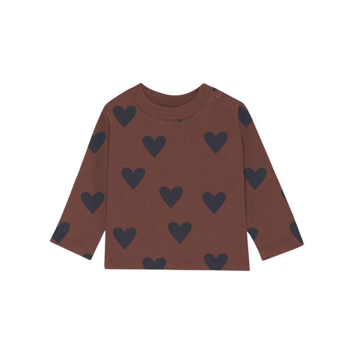 The Campamento Hearts Baby Shirt Brown