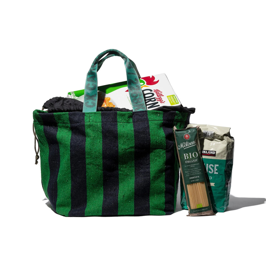 Cotton Rug Bag Green Navy