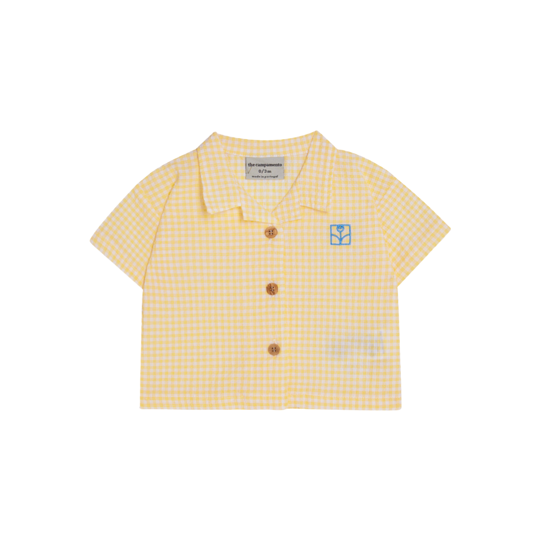 The Campamento Yellow Checked Baby Shirt