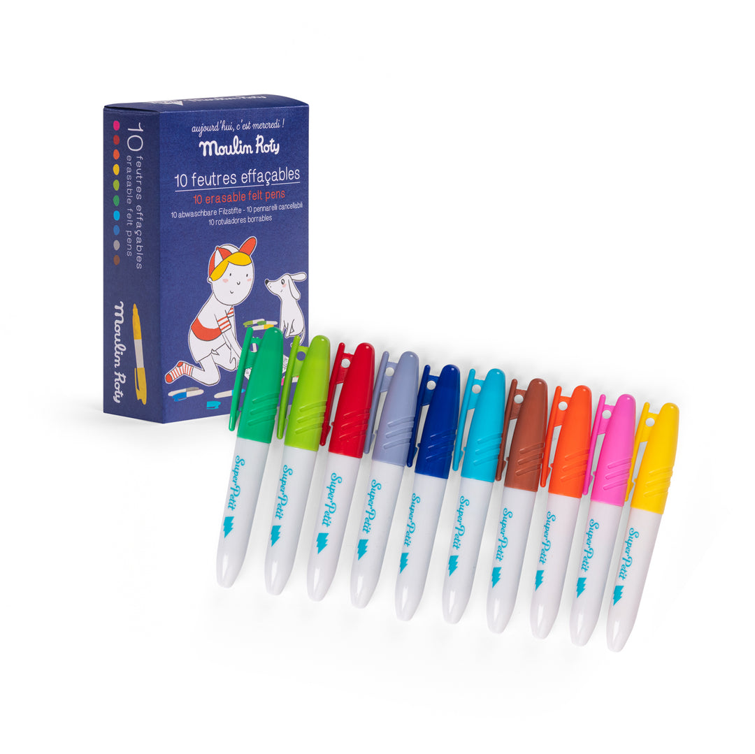 Moulin Roty Erasable Felt Pens – 10 Pack