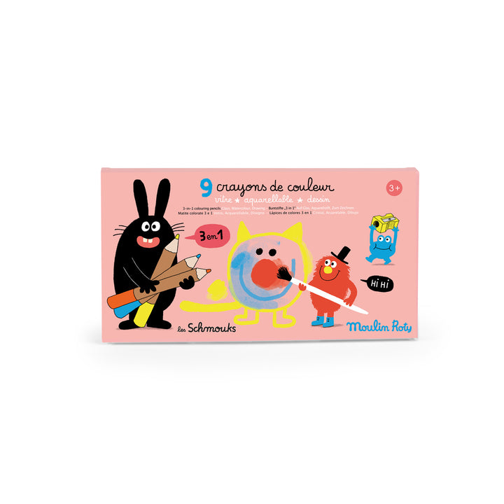 Moulin Roty 3-in-1 coloring pencils - 9 Pack