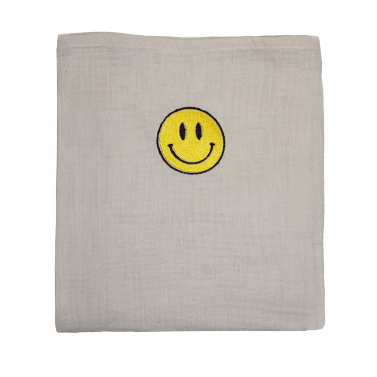 Atelier Pomme Large Muslin Swaddle Beige Smiley - La Gentile Store