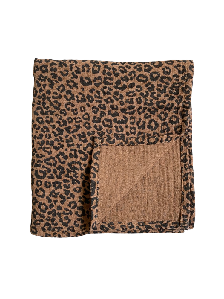 Atelier Pomme Large Muslin Swaddle Leopard - La Gentile Store