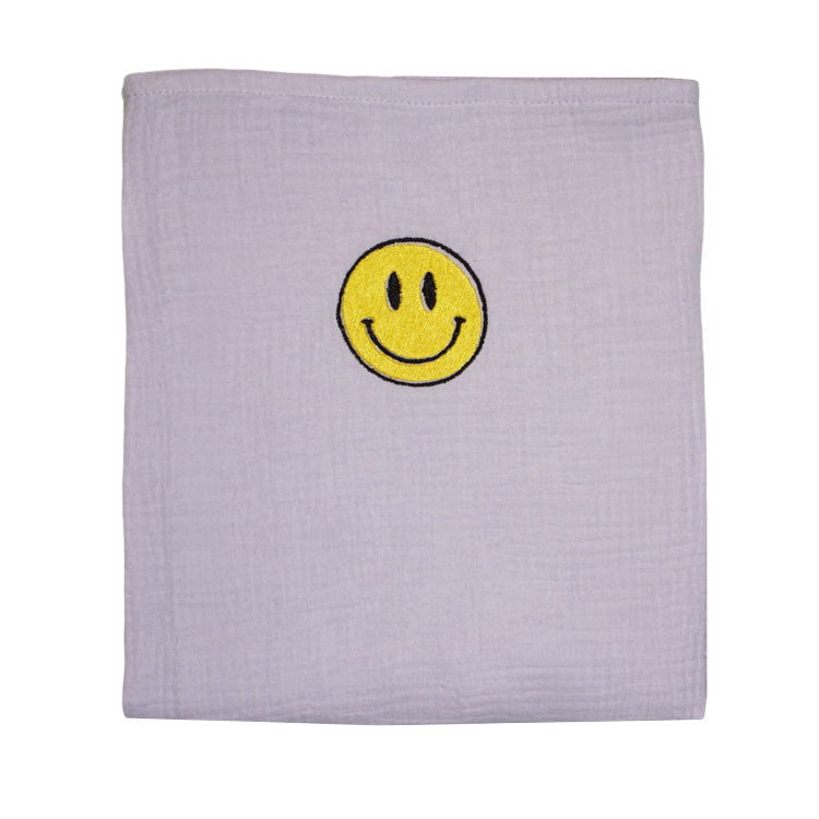 Atelier Pomme Large Muslin Swaddle Lilac Smiley - La Gentile Store