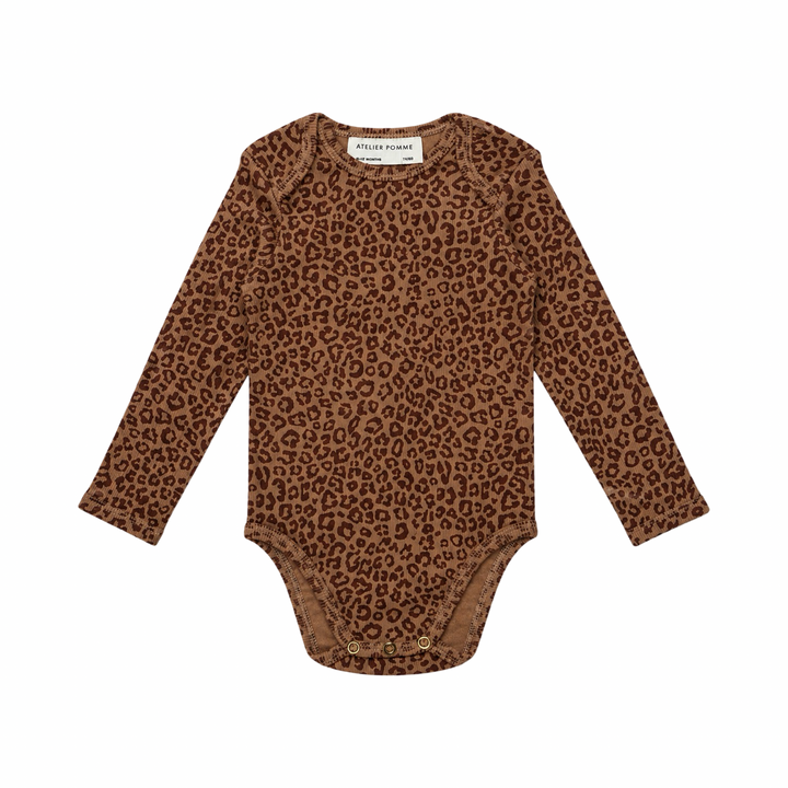 Leopard Print Romper Brown