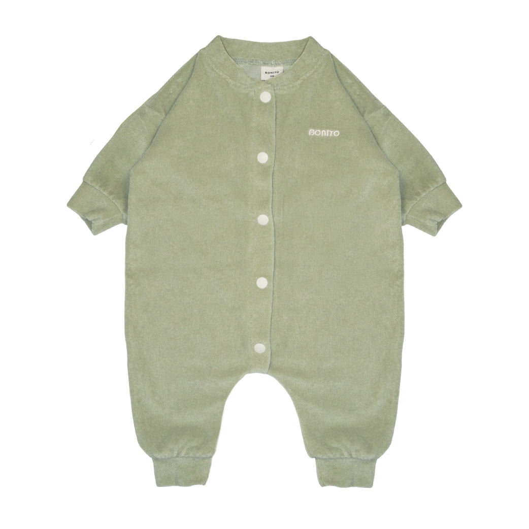 Terry Baby Suit Lime