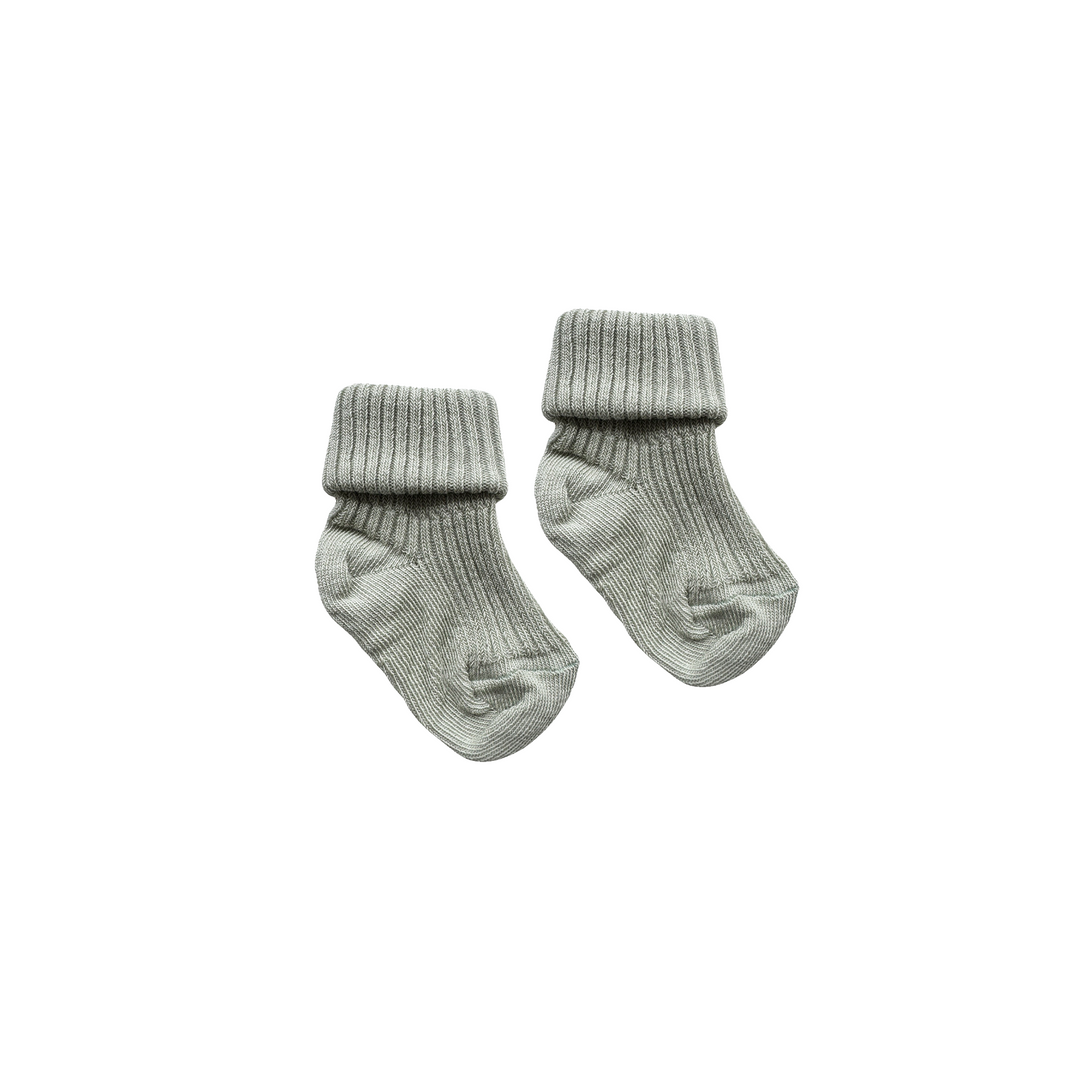 Baby Socks Rib Cotton Desert Sage - La Gentile Store