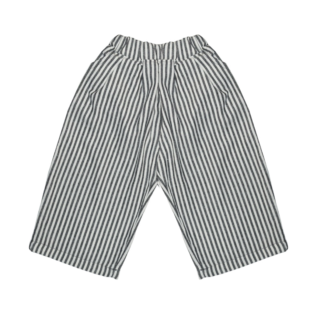 Striped Woven Pants Black - Cream