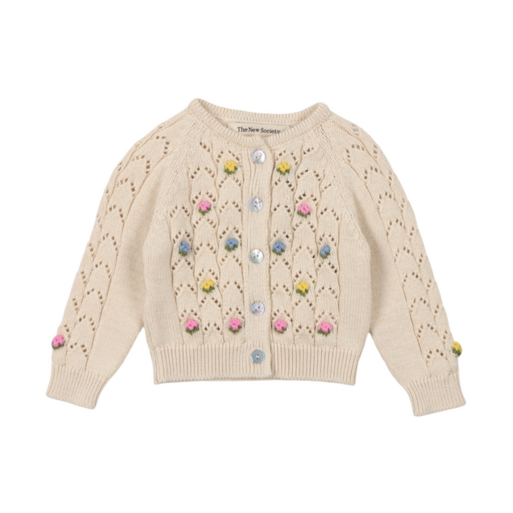 The New Society Canea Baby Cardigan Macadamia