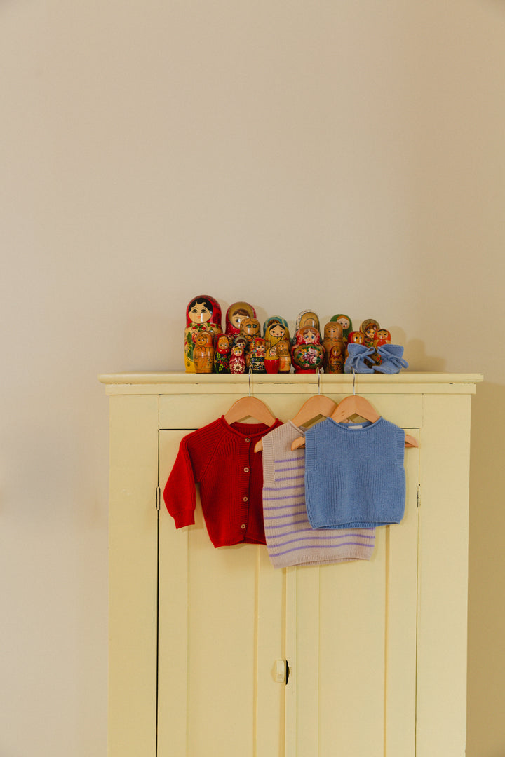 Hvid Cardigan Inga Red