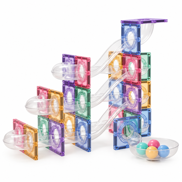 Cleverclixx Marble Run Pastel – 70 Pieces