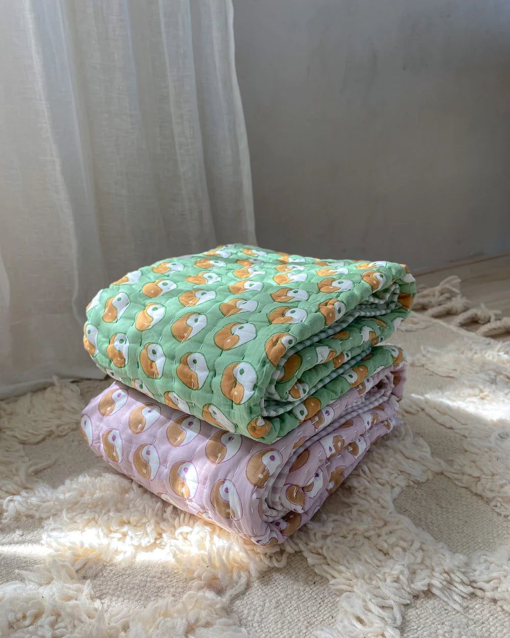 Cotton Baby Blanket Yin Yang Lavender - La Gentile Store