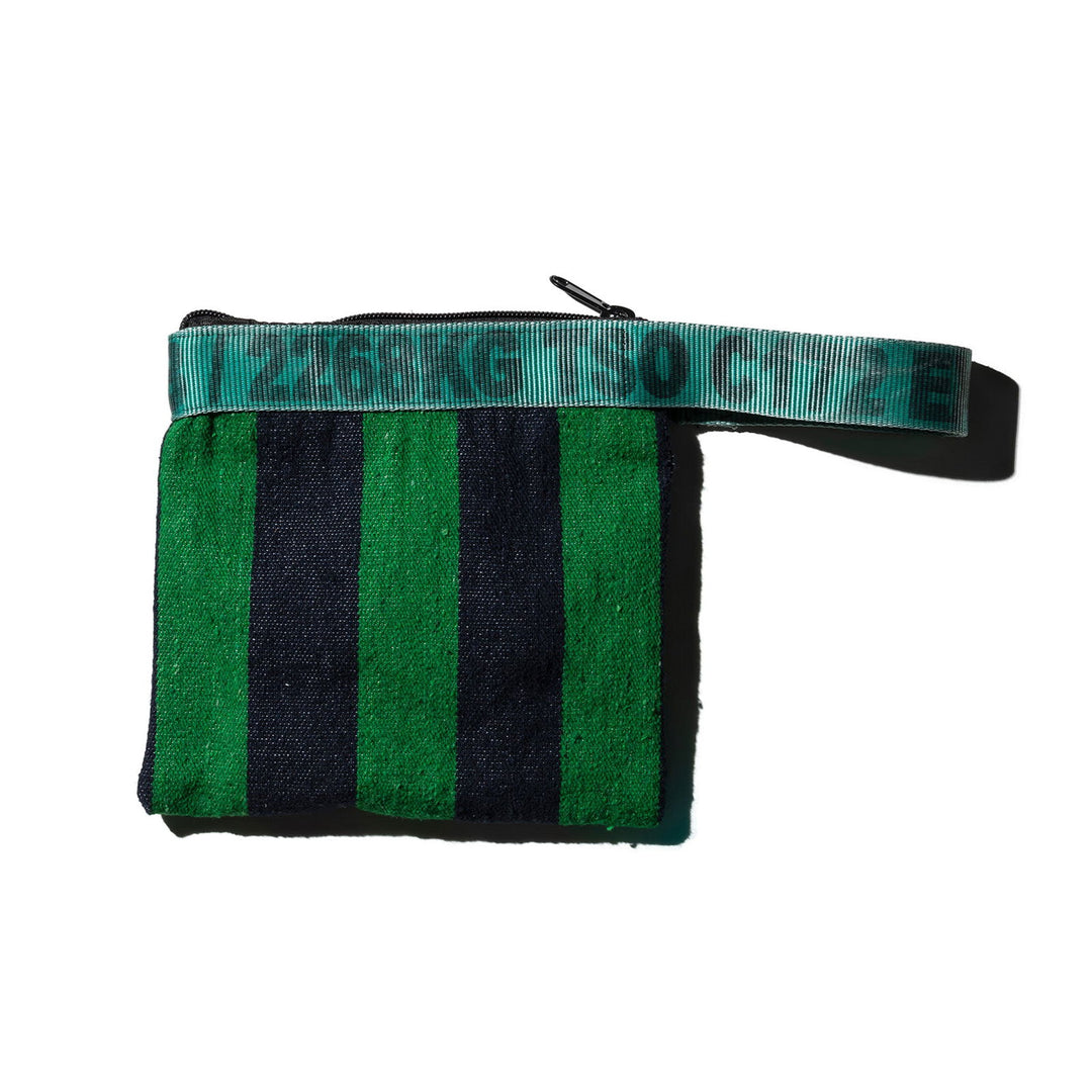 Cotton Rug Pouch Green Navy - La Gentile Store