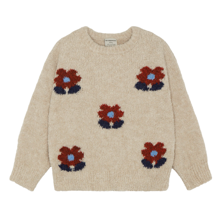 The Campamento Wool Flowers Jumper Ecru