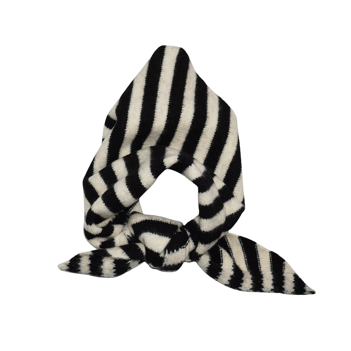 Striped Triangle Scarf Black