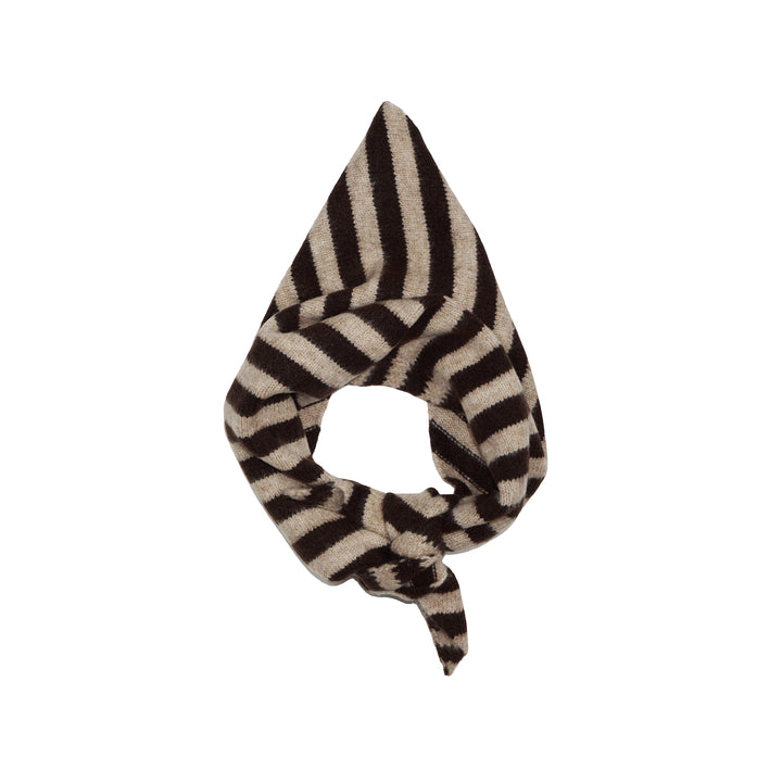 Striped Triangle Scarf Brown