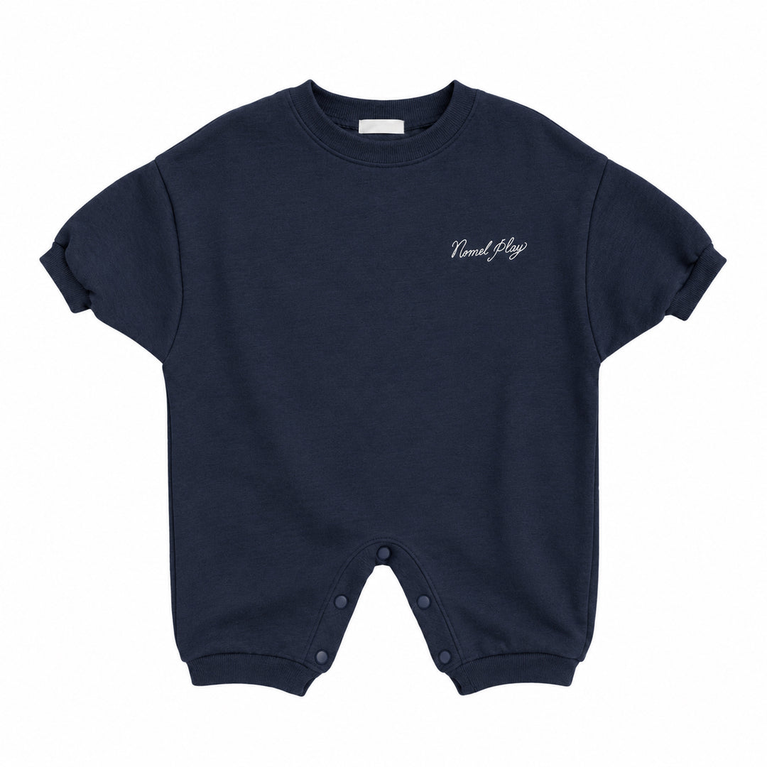 Jersey Baby Playsuit Navy