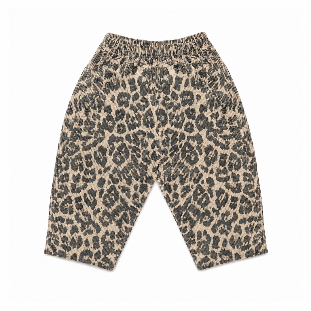Leopard Corduroy Pants Beige