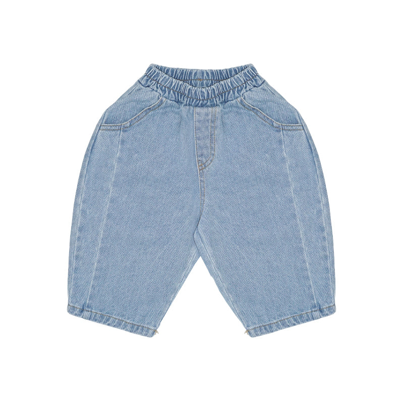 Round Denim Jeans Light Wash