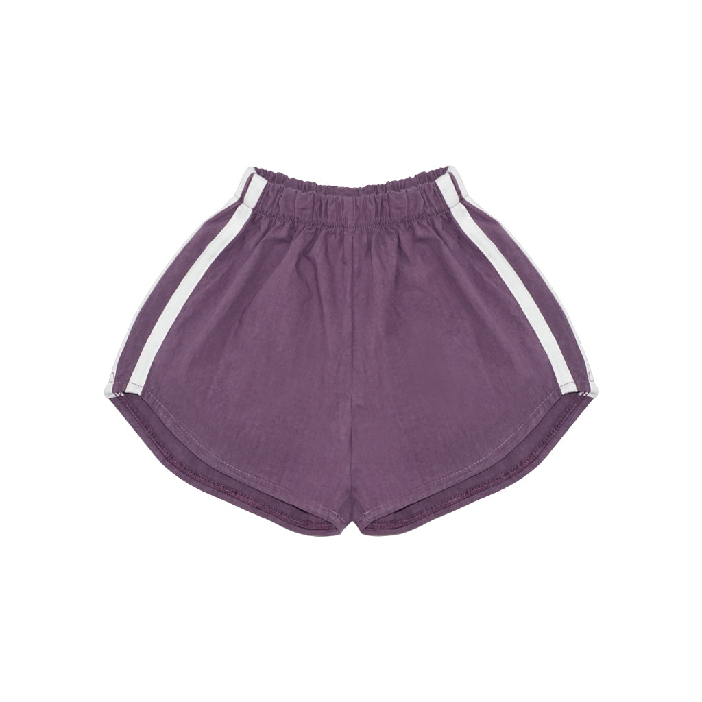 Twin Stripe Track Shorts Grape