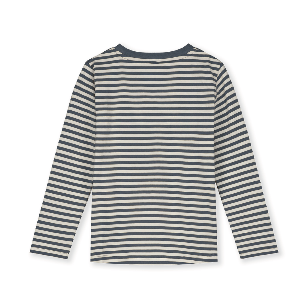 Gray Label Striped Long Sleeve Shirt Blue Grey - Cream