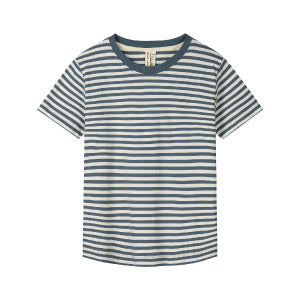 Gray Label Striped Oversized Tee Blue Grey - Cream