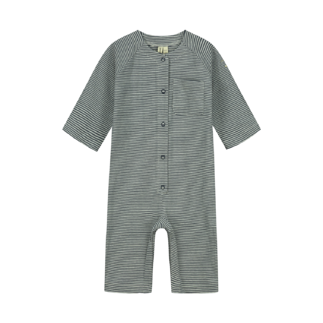 Gray Label Baby Overall Blue Grey - Cream - La Gentile Store