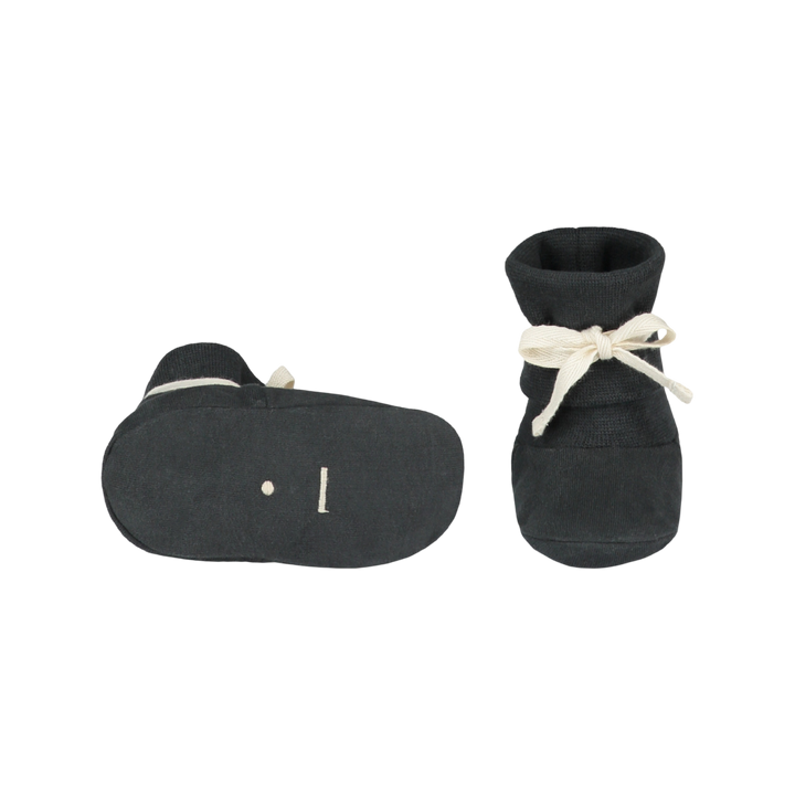 Gray Label Ribbed Baby Booties Nearly Black - La Gentile Store