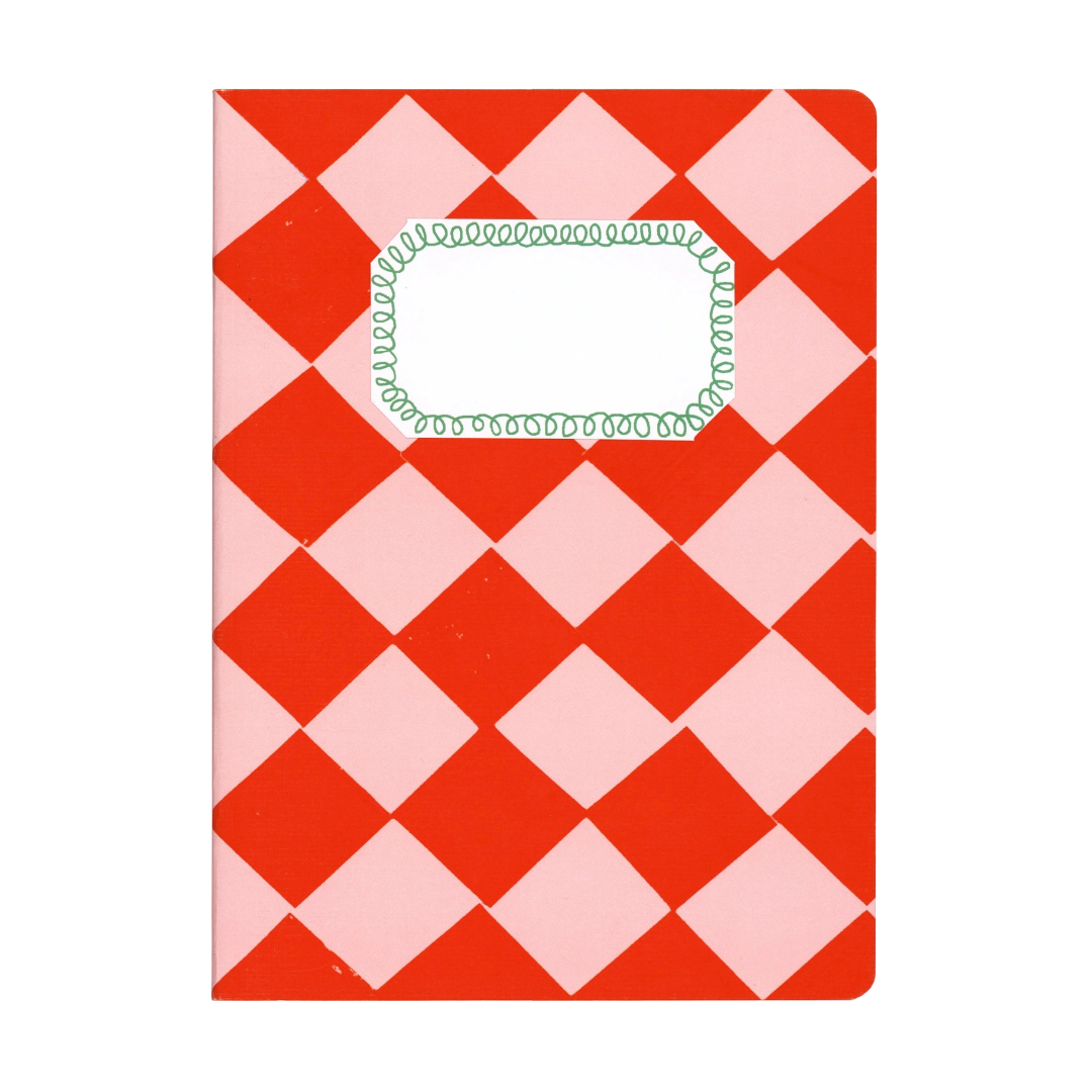 Red and Pink Chequered A5 Sketchbook