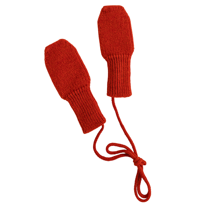 Hvid Wool Mittens Fiza Red