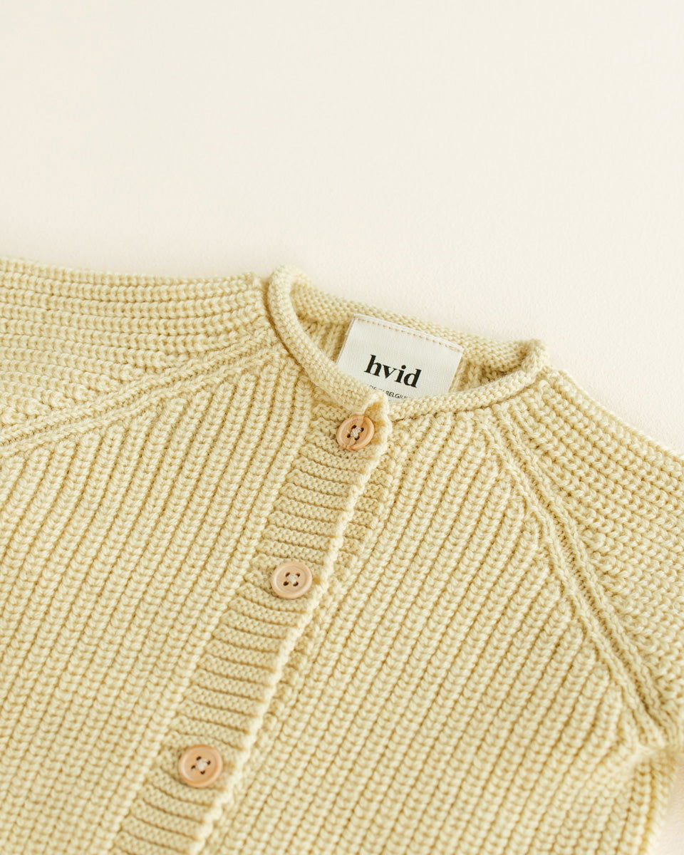 Hvid Cardigan Inga Light Yellow - La Gentile Store