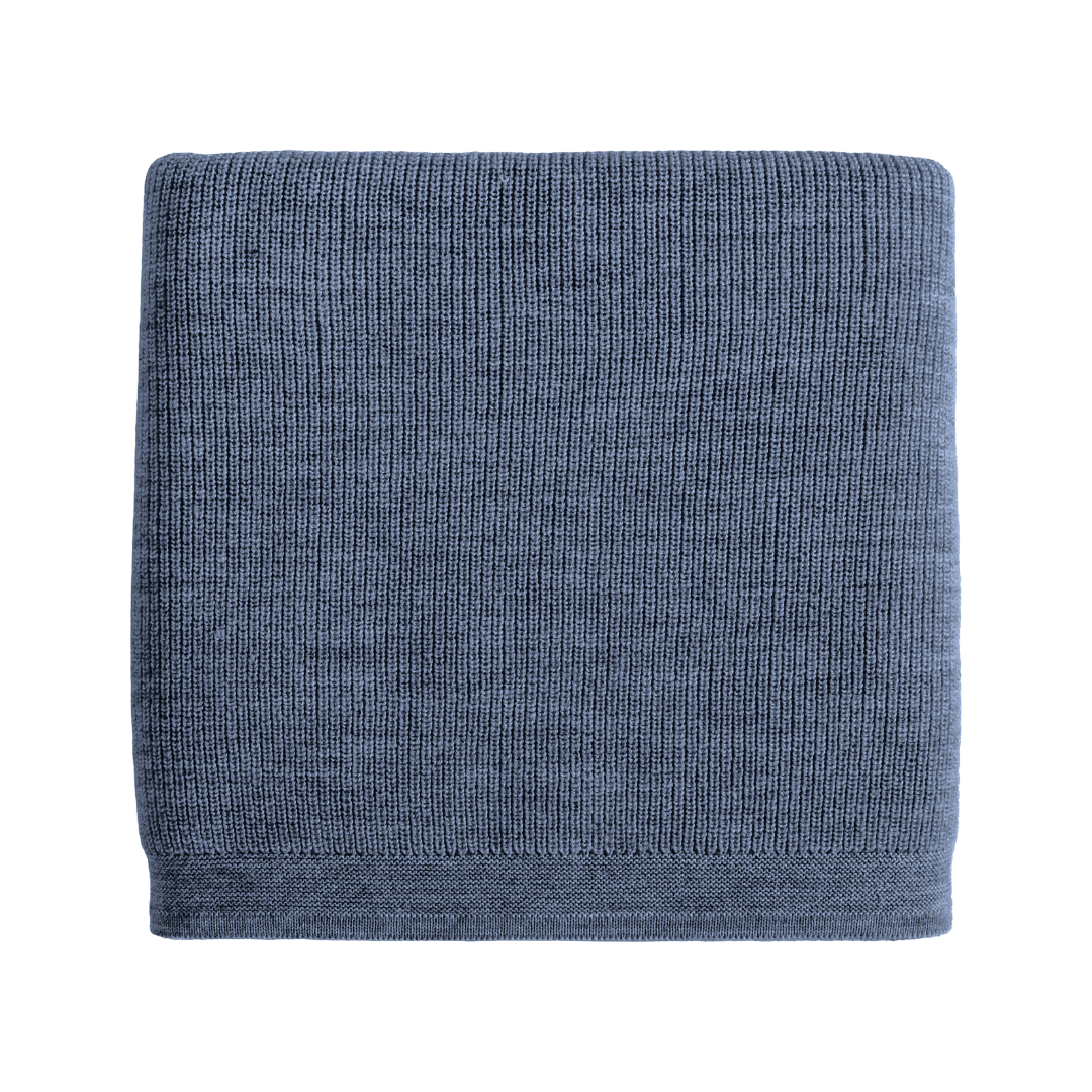 Hvid Felix Blanket – Denim