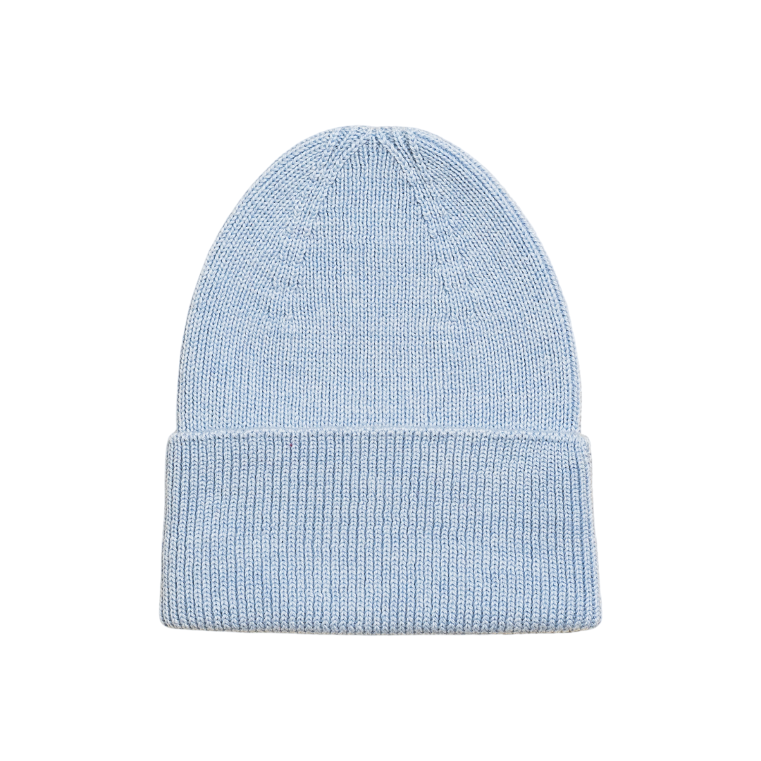 Hvid Fonzie Newborn Beanie Sky
