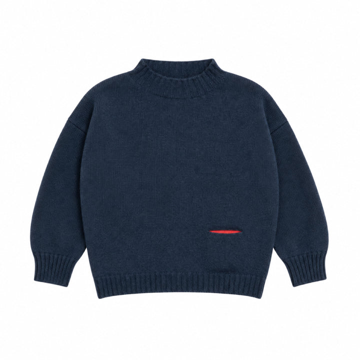Hvid Kasper Sweater Navy Blue