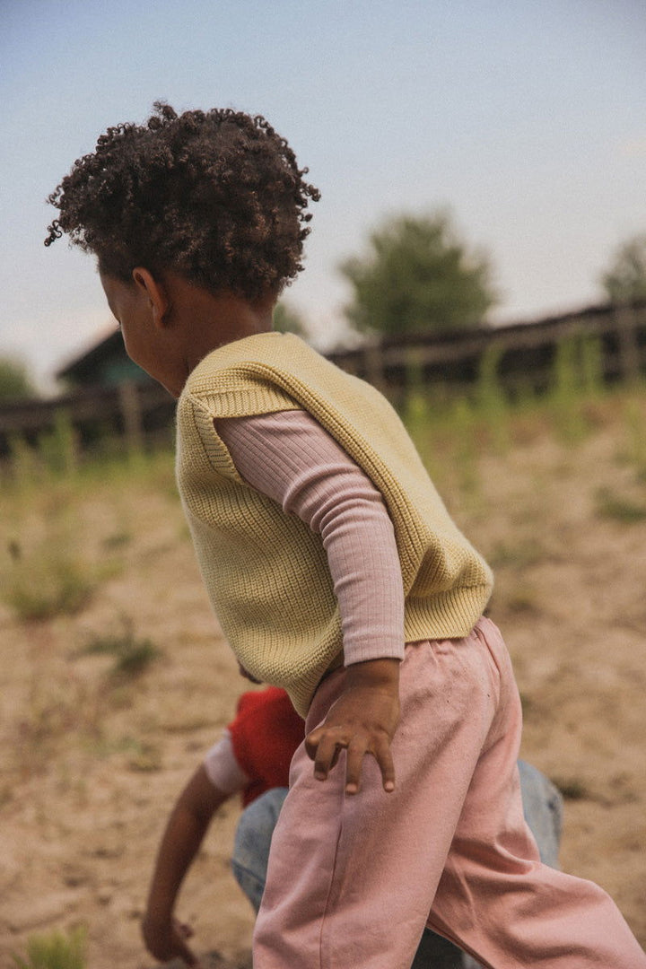 Hvid Vest Harvey Kids Light Yellow - La Gentile Store