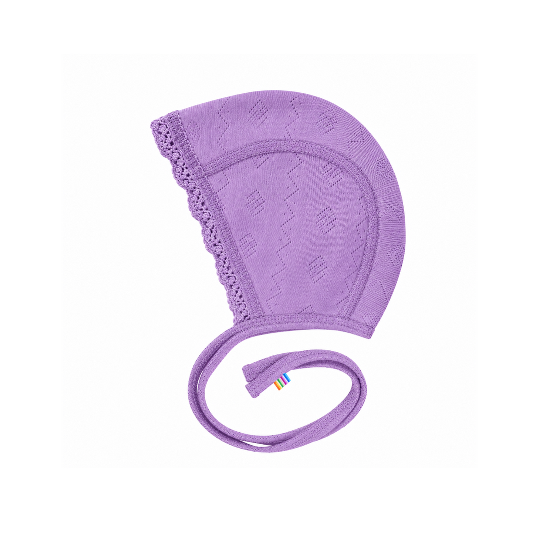 Joha Pointelle Bonnet Wool & Silk Purple