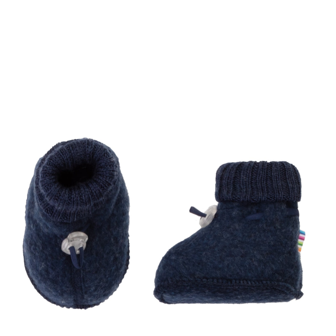 Joha Baby Booties Wool Fleece Dark Blue