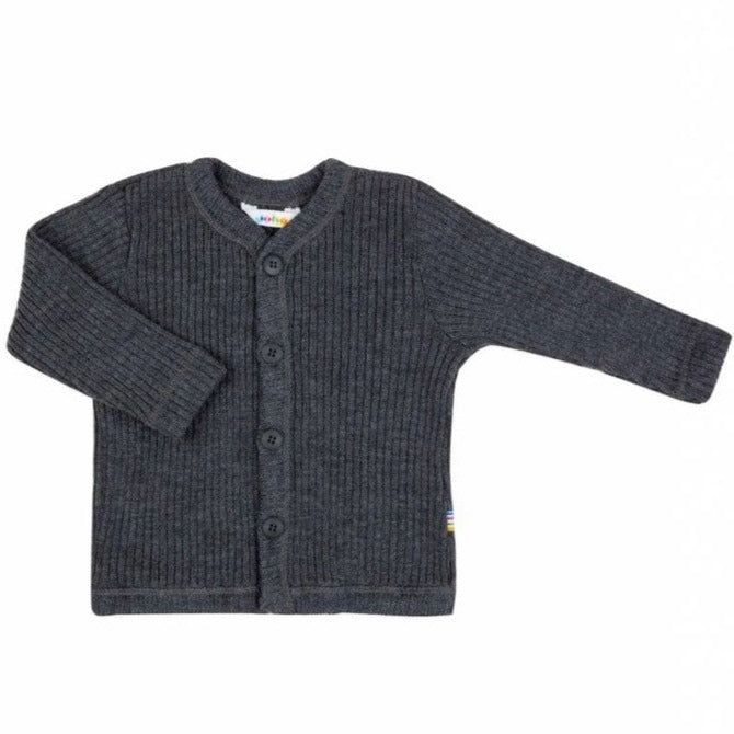Joha Wool Cardigan Ribbed Dark Grey - La Gentile Store