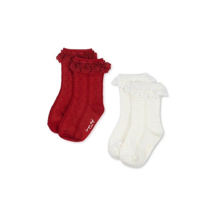 Konges Sløjd Pointelle Frill Socks 2 Pack