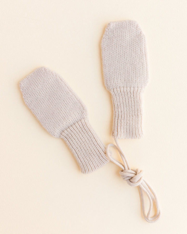Hvid Wool Mittens Fiza Cream