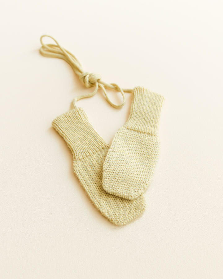 Hvid Wool Mittens Fiza Light Yellow