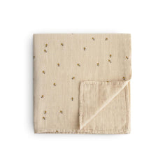 Mushie Large Muslin Swaddle – Bees