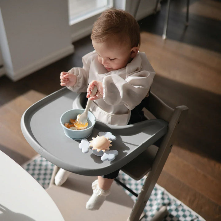 Mushie Long sleeve Bib Fog - La Gentile Store