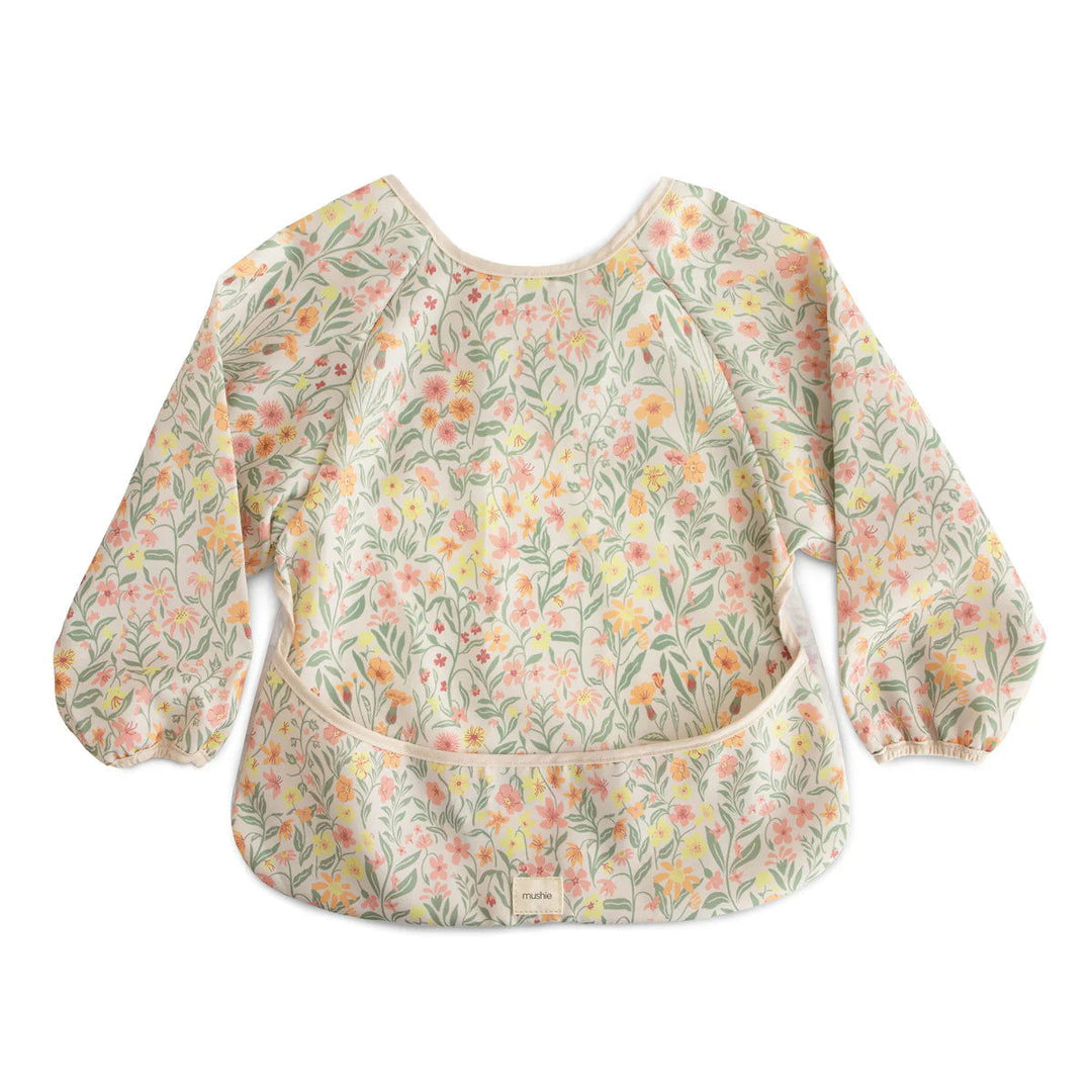 Mushie Long sleeve Bib Pastel Blooms - La Gentile Store