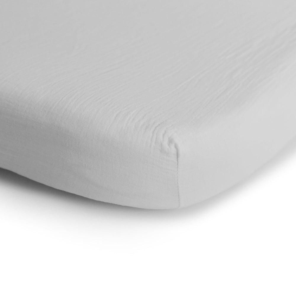 Mushie Muslin Fitted Sheet White - La Gentile Store