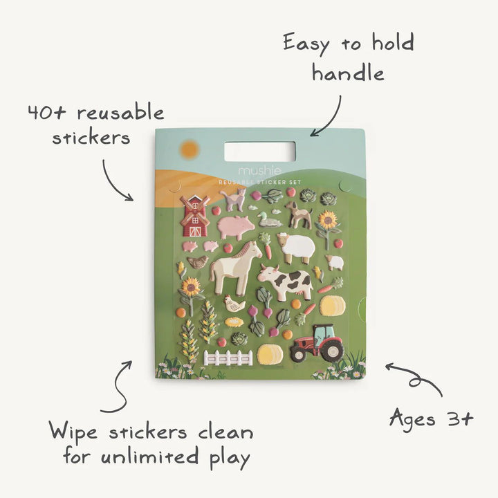 Mushie Reusable Sticker Set Farm - La Gentile Store