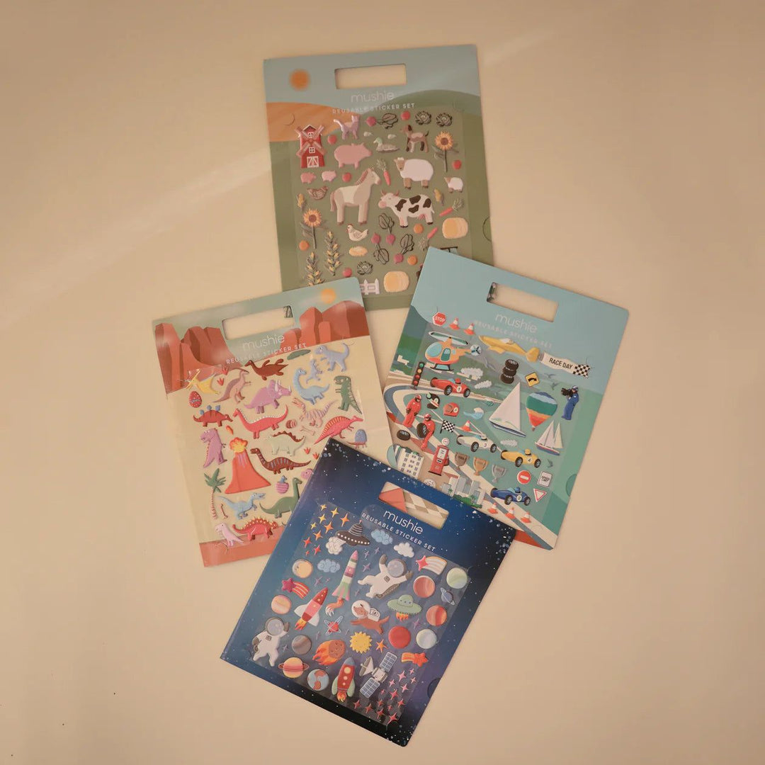 Mushie Reusable Sticker Set Race Cars - La Gentile Store