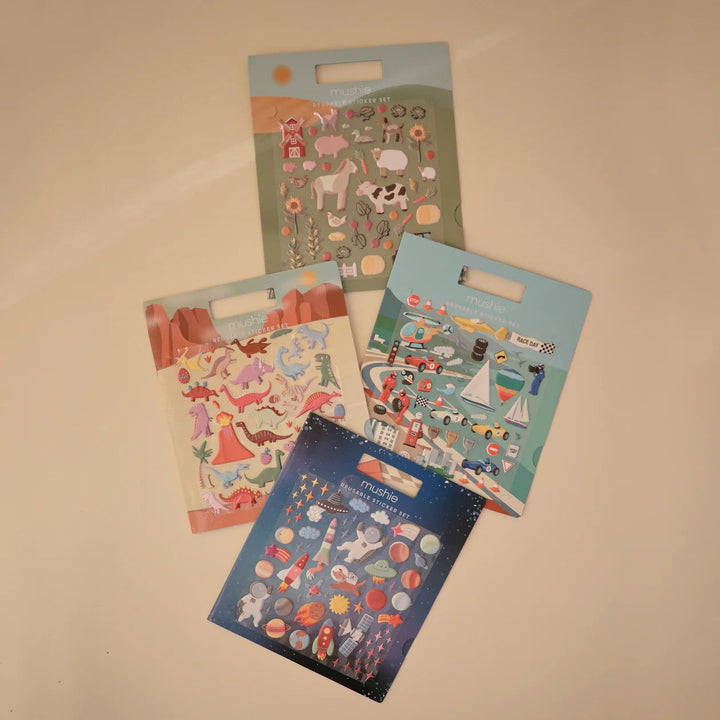 Mushie Reusable Sticker Set Race Cars - La Gentile Store