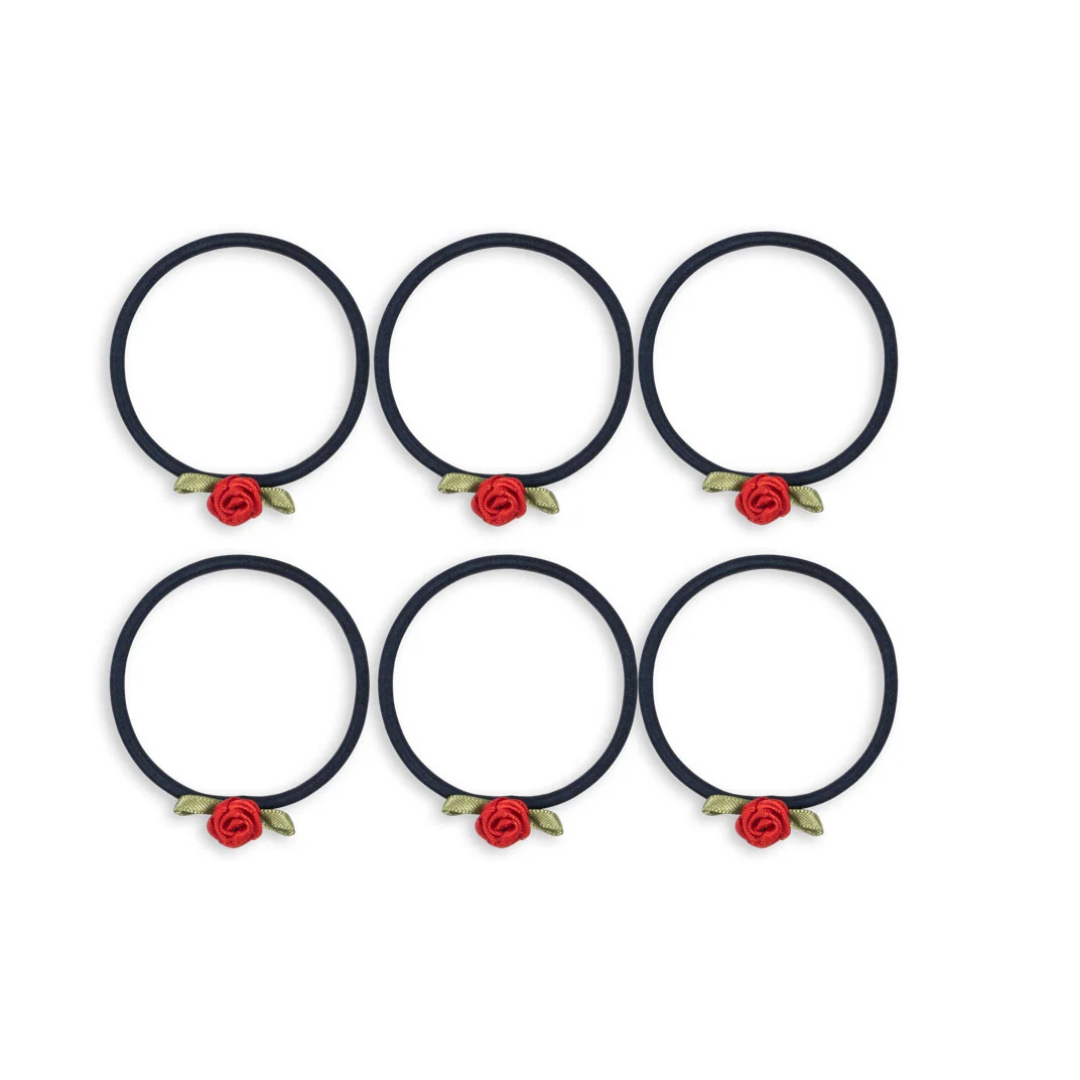Konges Sløjd Rose Rouge Hair Elastics – 6 Pak